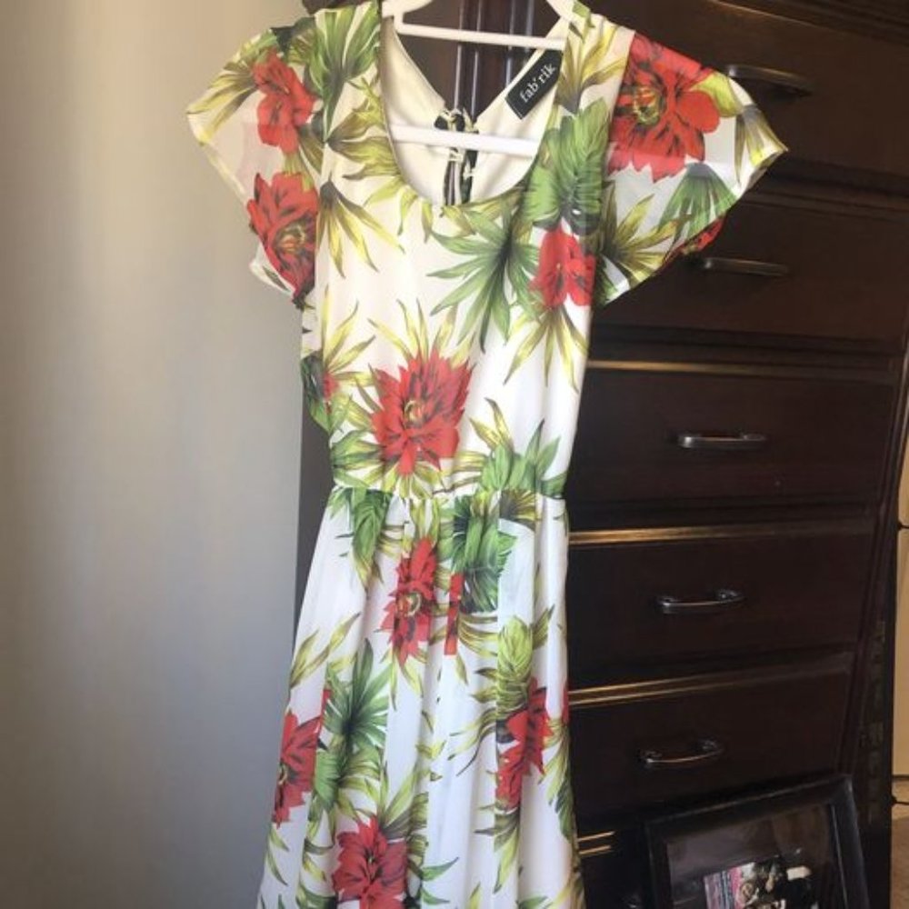 Fab’rik Floral Dress with Open Back